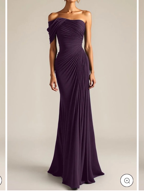 allurelily Dresses & Skirts - NWT! One-Shoulder Ruched Evening Gown in Deep Plum